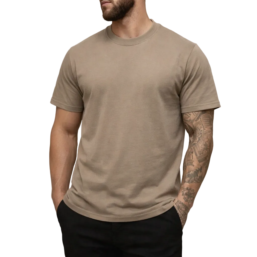 Alltagstaugliches Herren Kurzarm Shirt, slim fit, aus weicher Baumwolle, ideal für sommerliche Casual Outfits.