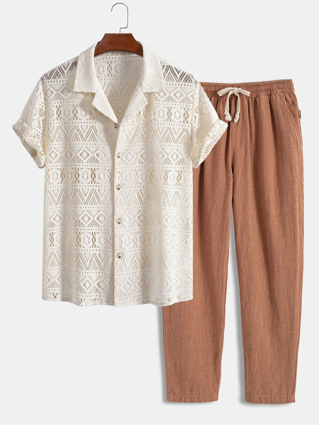 Modisches Herren Sommer Set: Freizeit Hemd & Hose, atmungsaktiv & komfortabel.