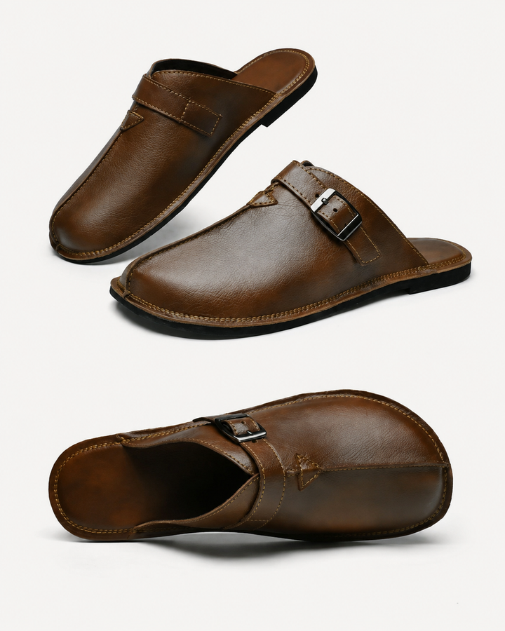 Elegante Herren Halbsandalen für den Sommer. Stilvolle Freizeitschuhe mit Komfort für vielseitigen Alltag.
