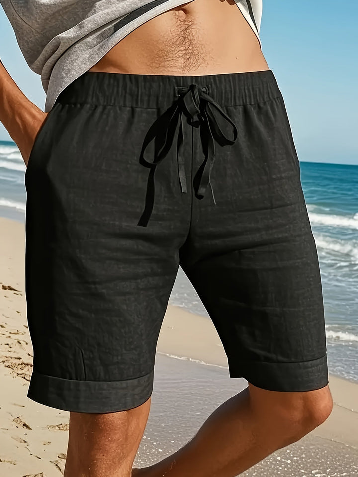 Bequeme Herren Freizeitshorts mit Kordelzug, ideal für Strand & Alltag. Atmungsaktive Sommerhose für Männer.