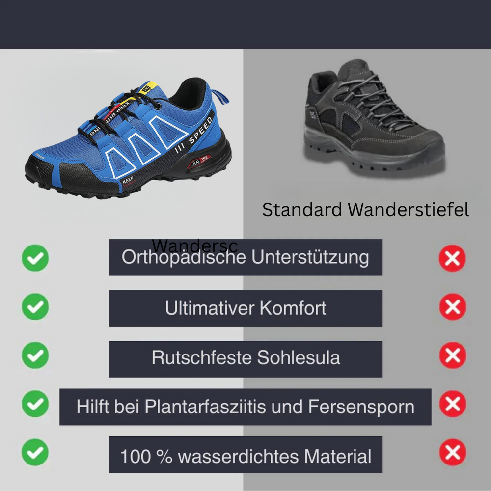 Bequeme Damen Wanderschuhe für lange Bergtouren & Outdoor-Aktivitäten. Wasserdicht & atmungsaktiv.