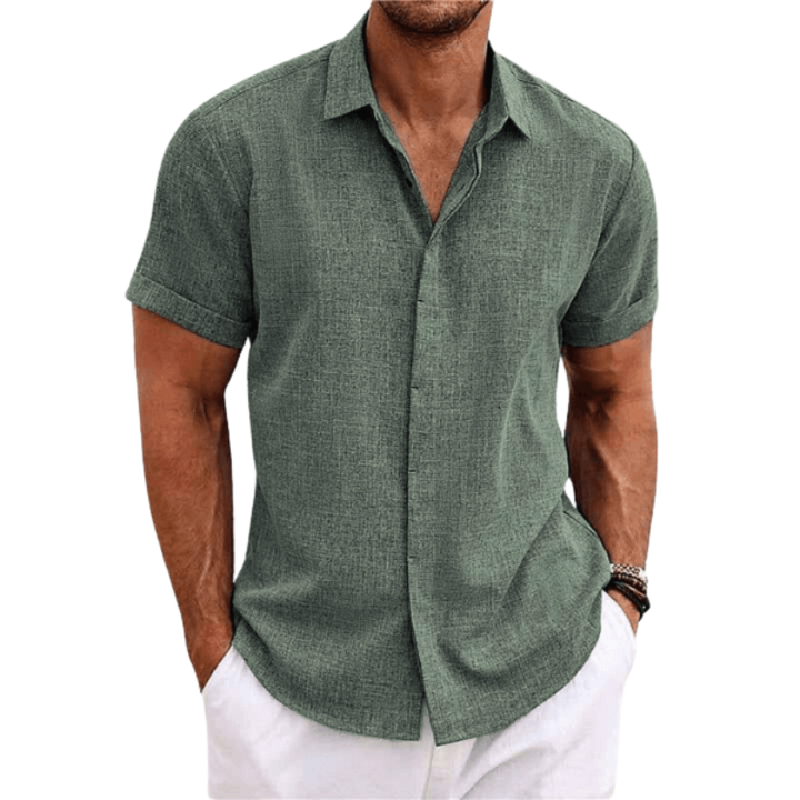 Luftiges, stilvolles Herren Kurzarmhemd für warme Sommertage. Ideal für Freizeit, Urlaub & Strand.