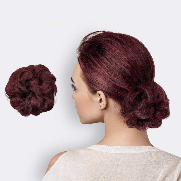 Haarverlängerung Scrunchie BunPop: Schnelle Verwandlung für voluminöse Damen-Dutts.