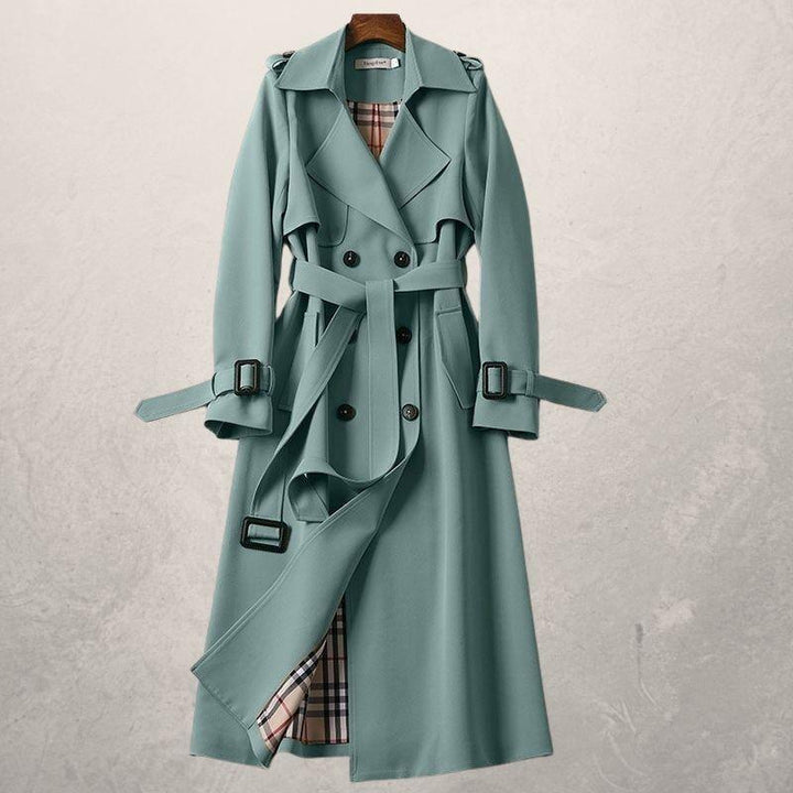 Hochwertiger Eleganter Damen Herbst/Wintermantel mit Polo-Kragen und stilvoller Schnürung. Perfekte Oberbekleidung.