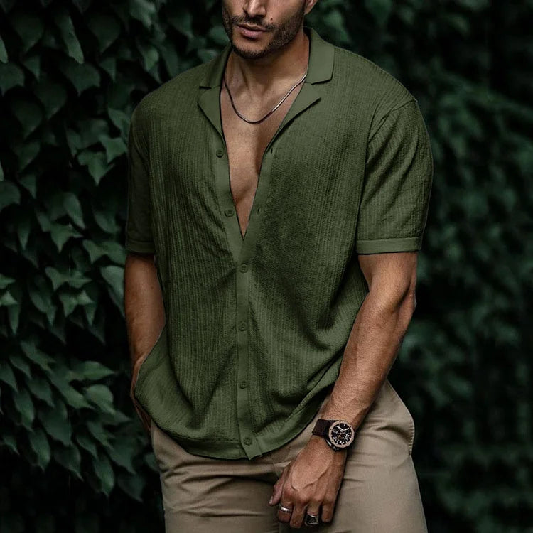 Leichtes & atmungsaktives Herren Kurzarmhemd in Beige, perfekt für Outdoor-Aktivitäten.