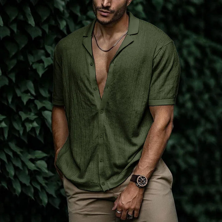 Leichtes & atmungsaktives Herren Kurzarmhemd in Beige, perfekt für Outdoor-Aktivitäten.