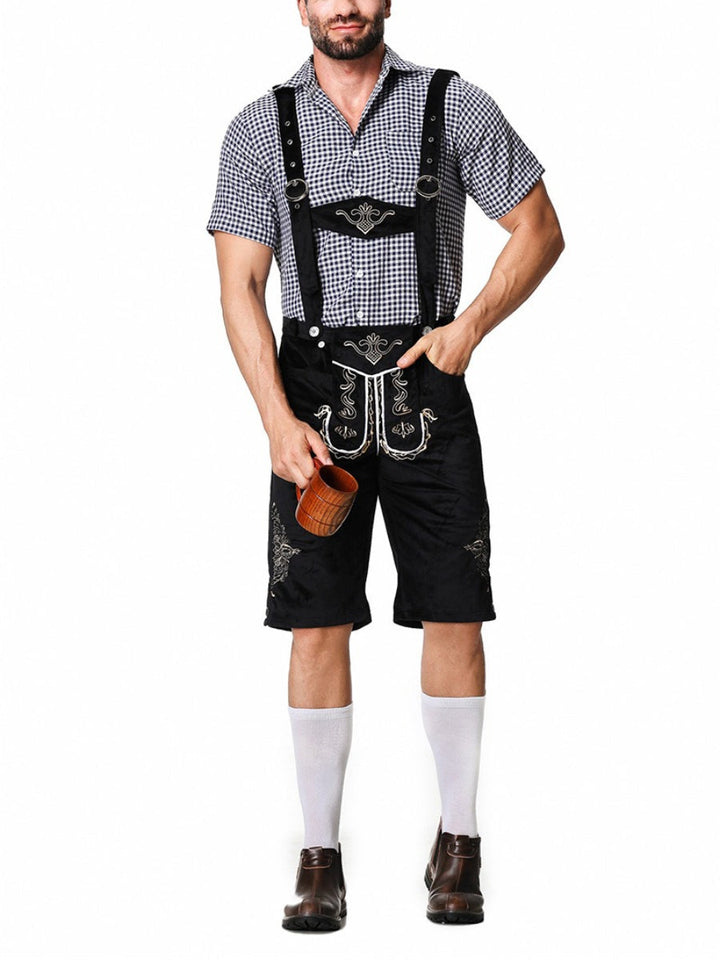 Traditionelles Trachtenhemd für Herren, kariert oder weiß, ideal für Oktoberfest & bayerische Feste.