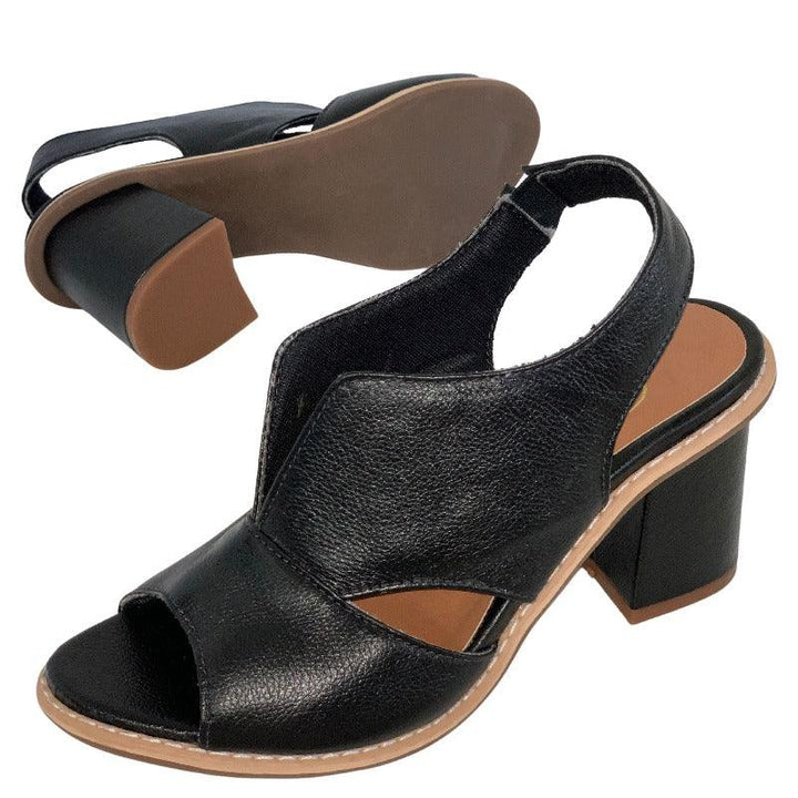 Damen Absatzschuhe Selina: Komfortable Ledersandalen mit Schnallenverschluss & stabilem Absatz.