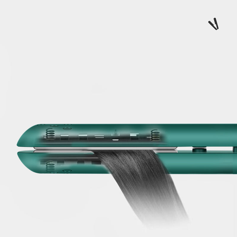 Damen Mini Haarstyling-Tool 2-in-1, Glätteisen & Lockenstab, perfekt für Beauty und schnelle Frisuren to go.