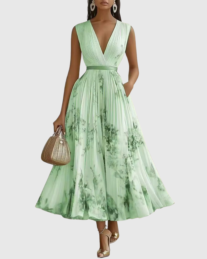Vielseitiges Damen Plisseekleid, langärmlig, für elegante Abende oder stilvolle Freizeit.