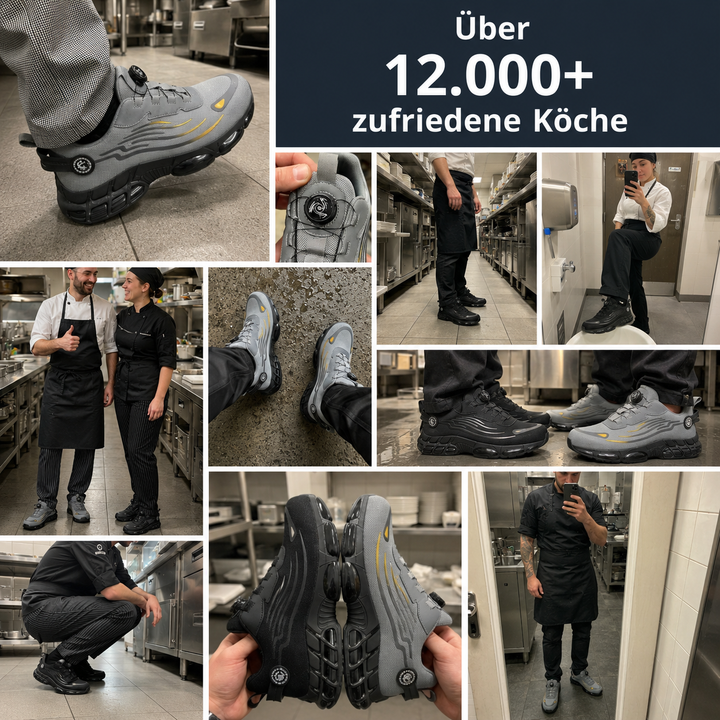 S3 Sicherheitsschuh für Herren, Details der Schutzkappe und der robusten Verarbeitung.