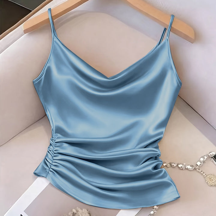 Schickes Party Oberteil für Damen: Camisole mit Wasserfallausschnitt, schmeichelnd & vielseitig.