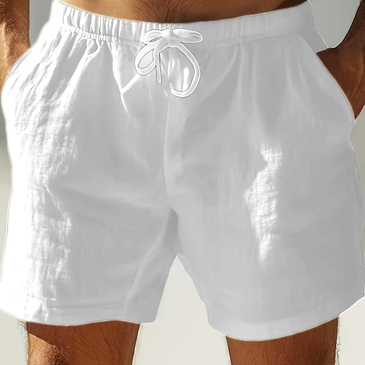 Robuste Herren Schwimmshorts mit Kordelzug, ideal für aktive Urlaubstage.