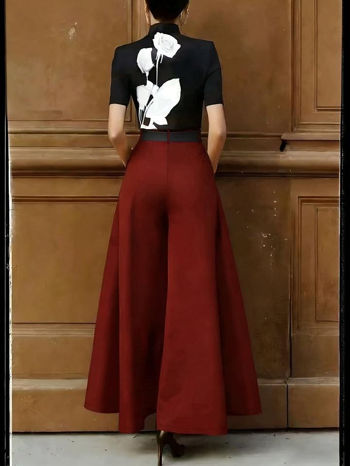 Frühjahrs-/Sommer-Palazzo-Hose für Damen, High-Waist, weitbeinig, elegant & luftig für Frauenmode.