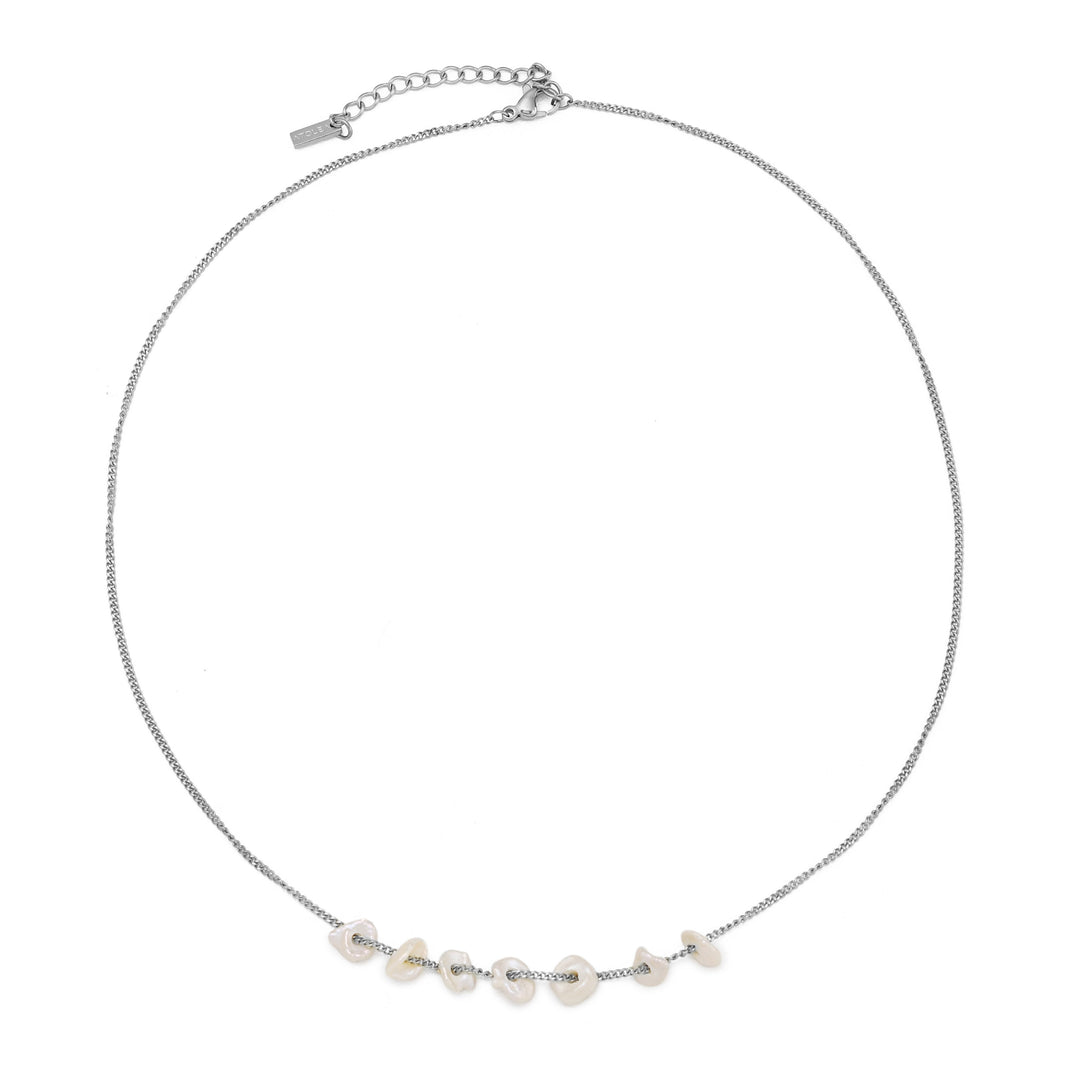 Moderne Süßwasserperlenkette für Damen, elegant in Gold & Silber, verstellbar und wasserfest aus Edelstahl.