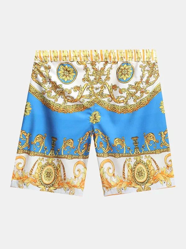 Herren Sommeranzug Barockmuster in Marineblau, Schwarz oder Himmelblau. Lockerer Zweiteiler für den Sommer.