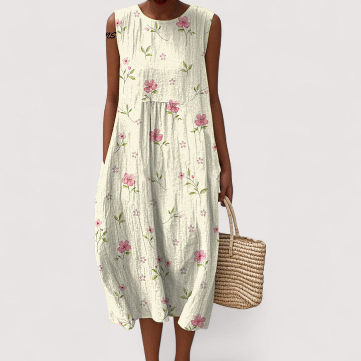 Gemustertes Damen-Freizeitkleid, locker und fließend. Bequemes Alltagskleid, perfekt für Sommer & vielseitig kombinierbar.