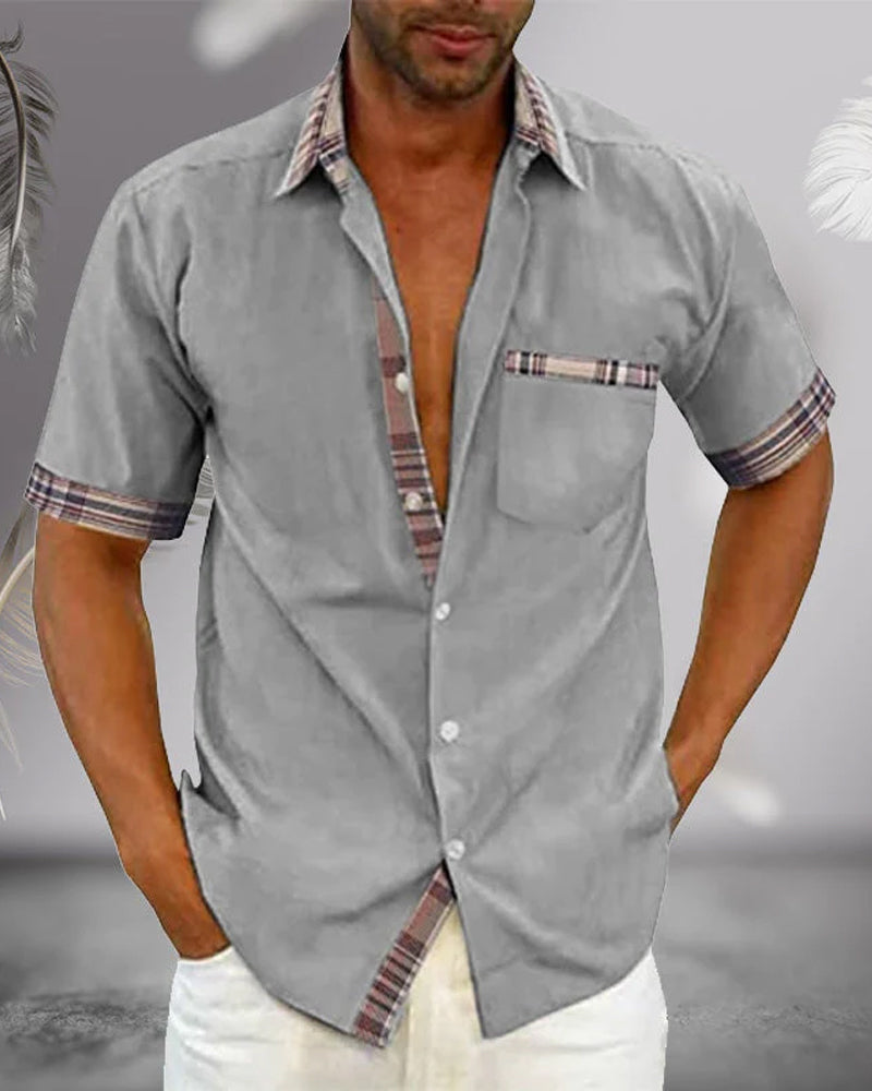 Schickes Slim Fit Kurzarmhemd für Herren, vielseitig für Freizeit und halbformelle Anlässe.