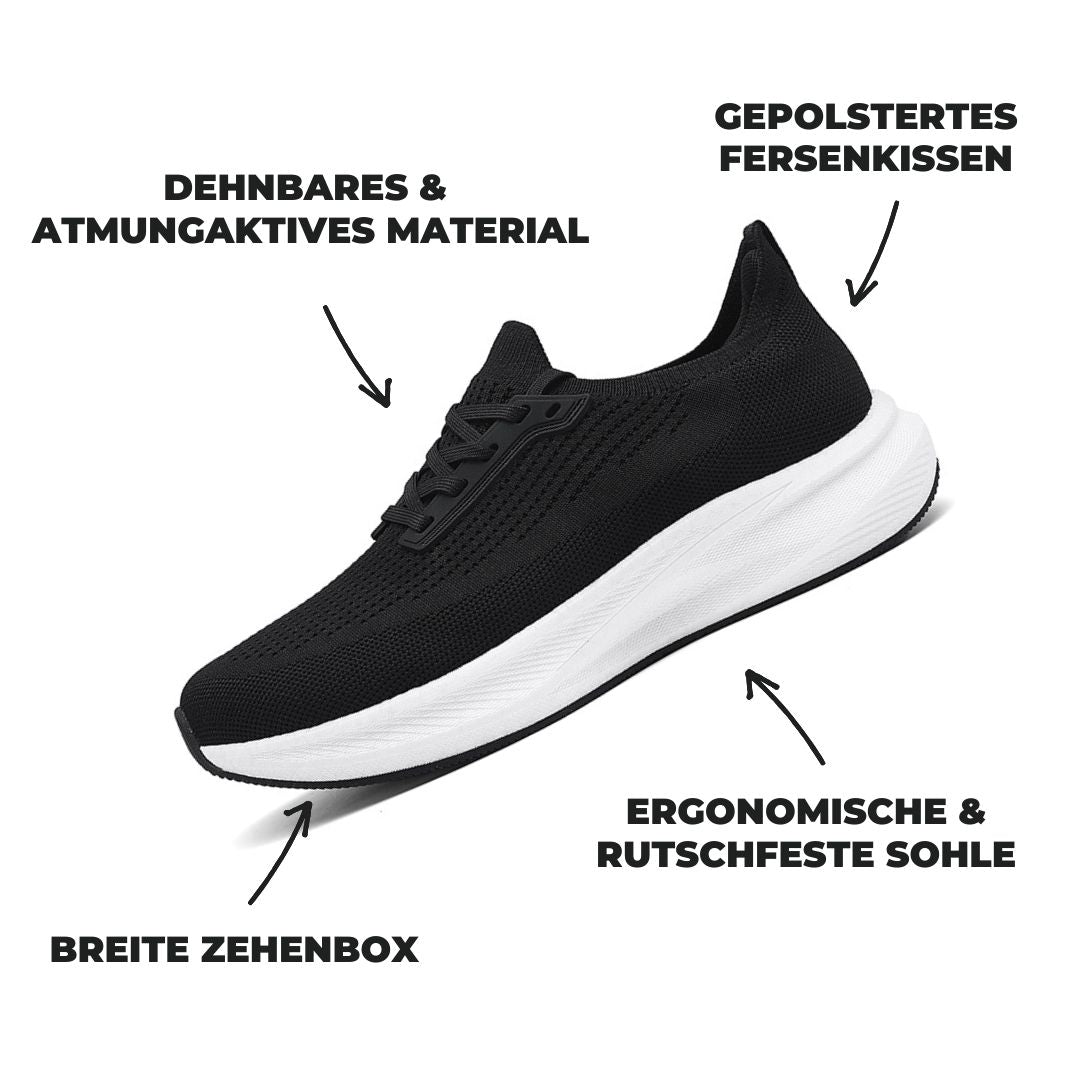 Grüne Damen-Komfortschuhe, orthopädische Sneaker mit breiter Passform.