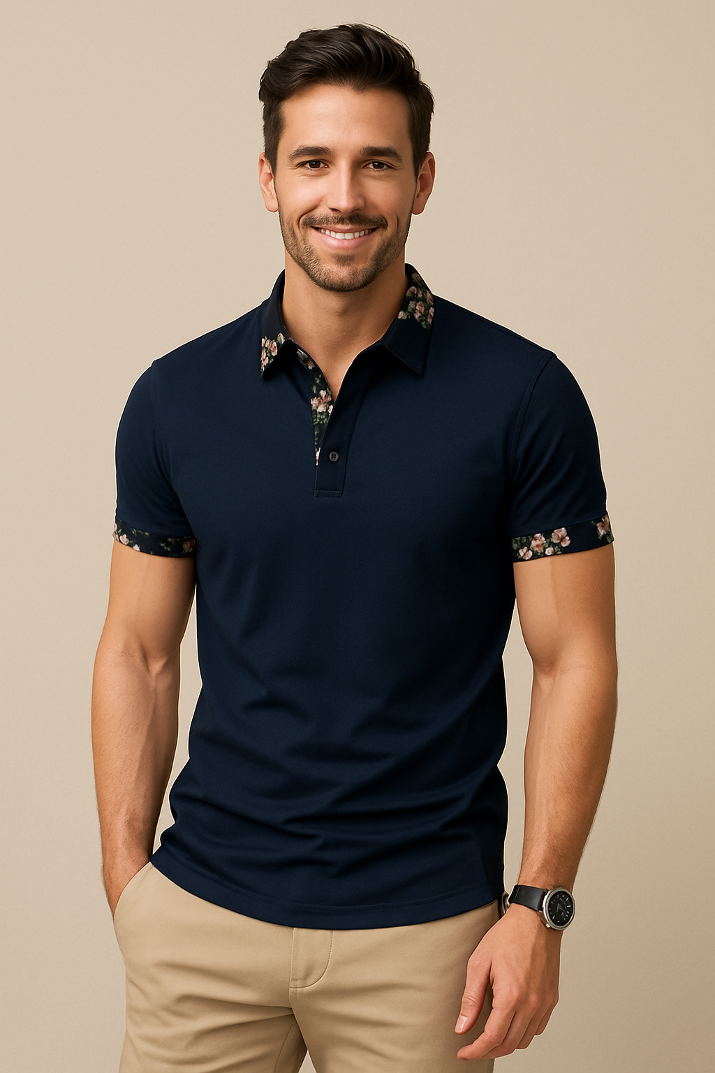 Bequemes Basic Herren Poloshirt, kurzärmelig, in klassischem Design. Ideal als stilvolles Sommerhemd für Herrenmode.