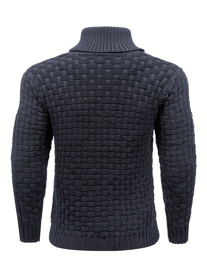 Herren Pullover mit Waffelstruktur, Schalkragen; ein Highlight jeder Wintergarderobe.