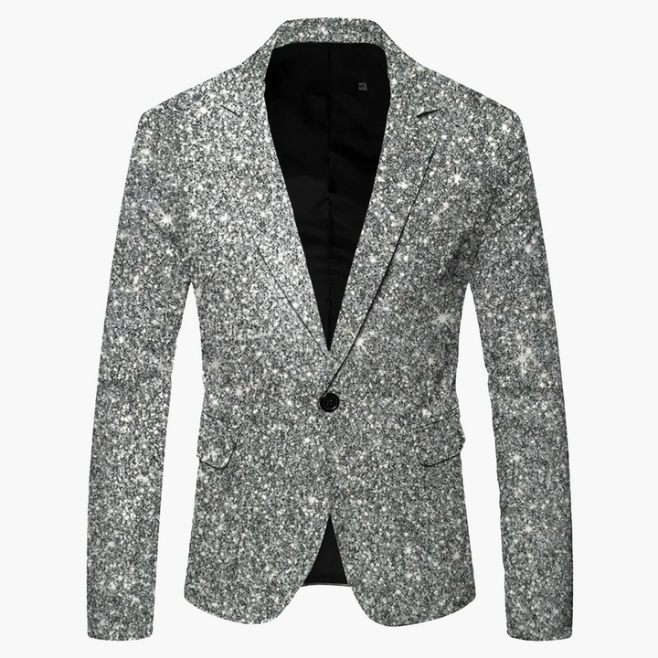 Klassischer Herren Slim Fit Ein-Knopf Blazer, hellblau, perfekt für formelle und legere Anlässe.