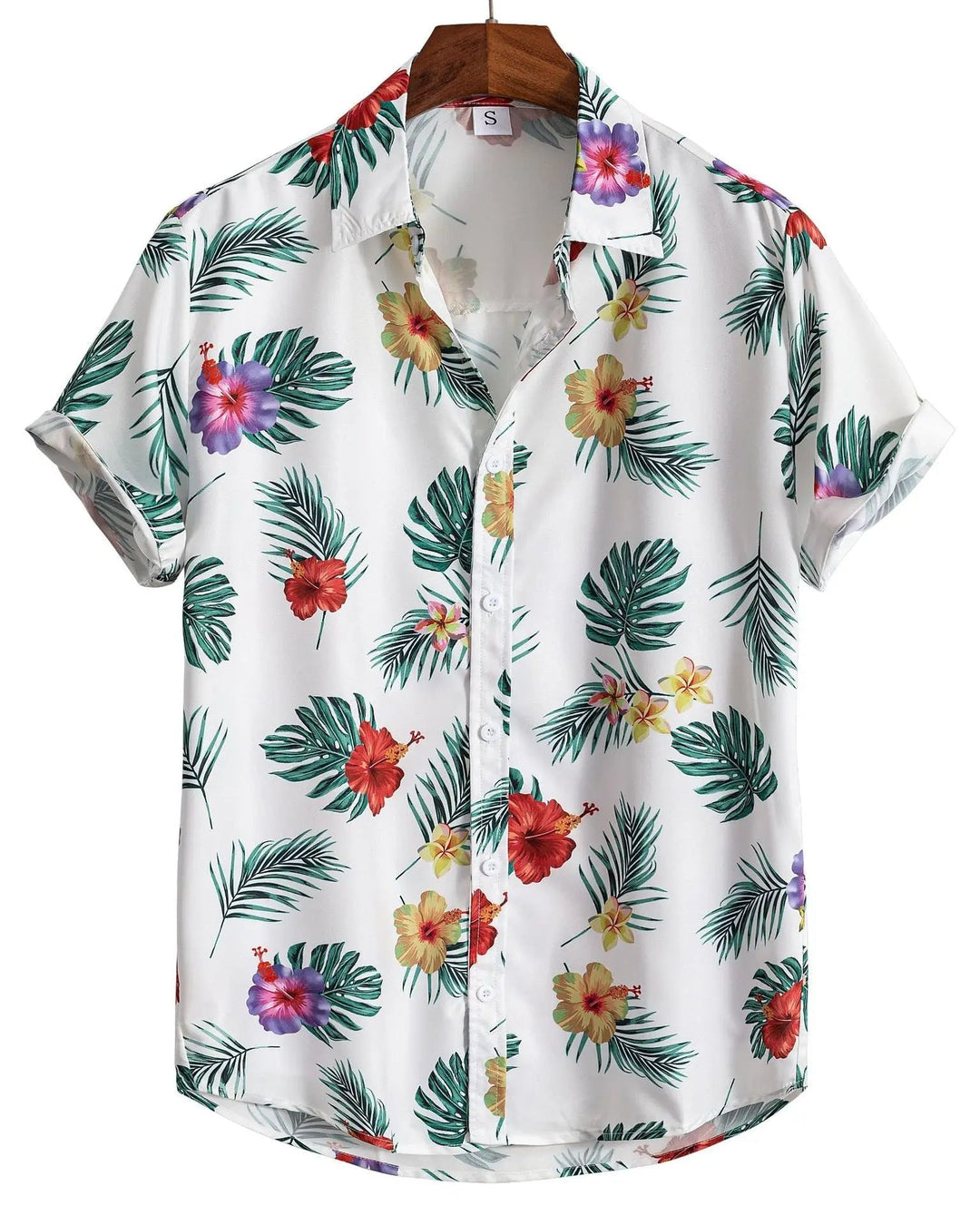 Modernes Herrenhemd, kurzärmlig, mit ansprechendem Blumenmuster. Vielseitig kombinierbar.
