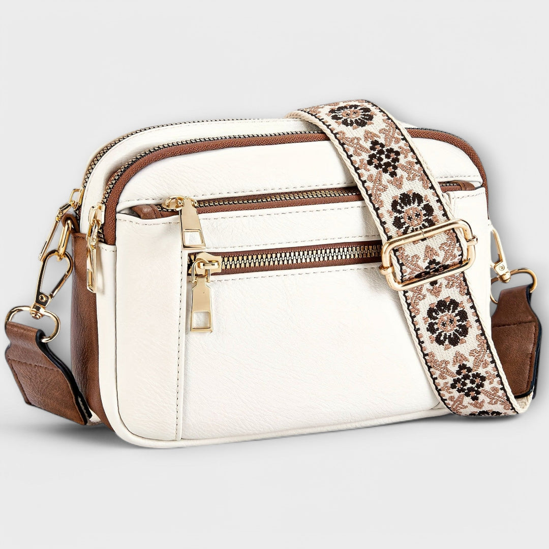 Vielseitige Damentasche aus veganem Leder, Retro-Schultertasche, elegant & praktisch.