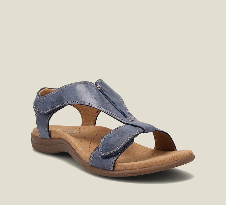 Graue Komfortschuhe für Damen, orthopädisch, ideal als Alltagssandalen mit verstellbaren Riemen.