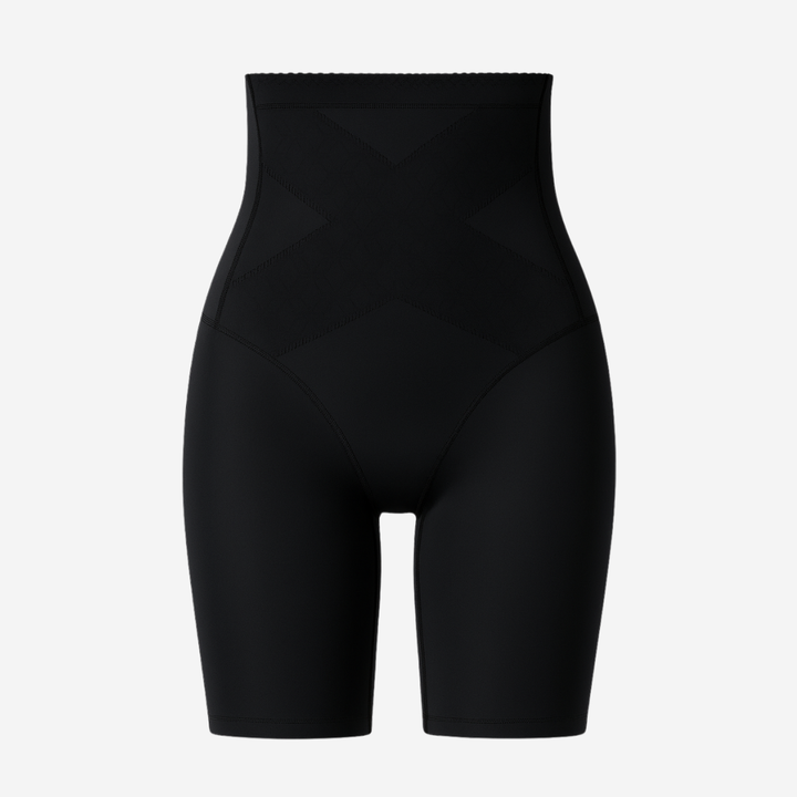 Damen Bauch-Shaper in Schwarz und Beige, atmungsaktives Material für unsichtbaren Straffungseffekt.