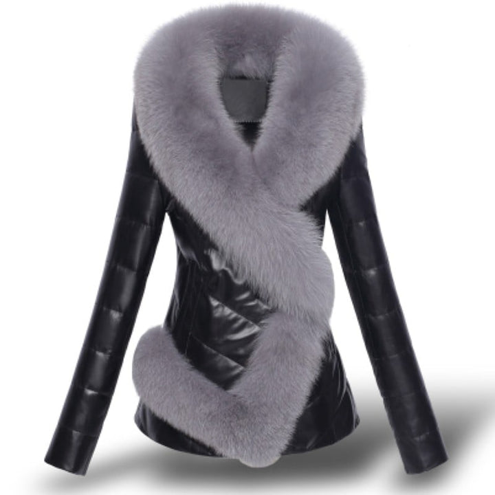 Eleganter Damen Winter Kurzmantel mit stilvollem Kragen und Knopfleiste, schmale Passform, ideal für warme Wintermode.