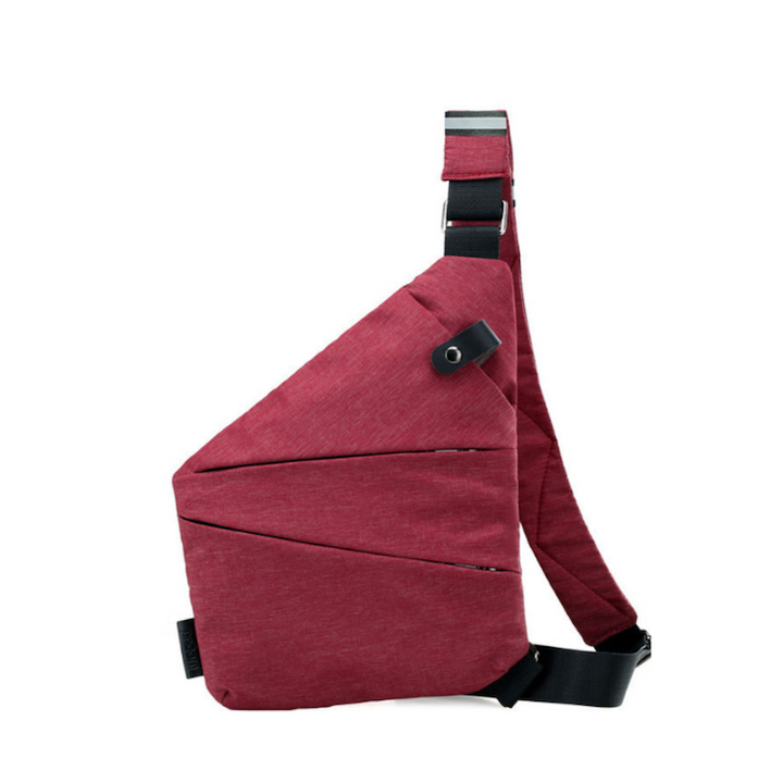 Wasserdichte Crossbody Reisetasche mit RFID-Blocker und organisiertem Innenraum.