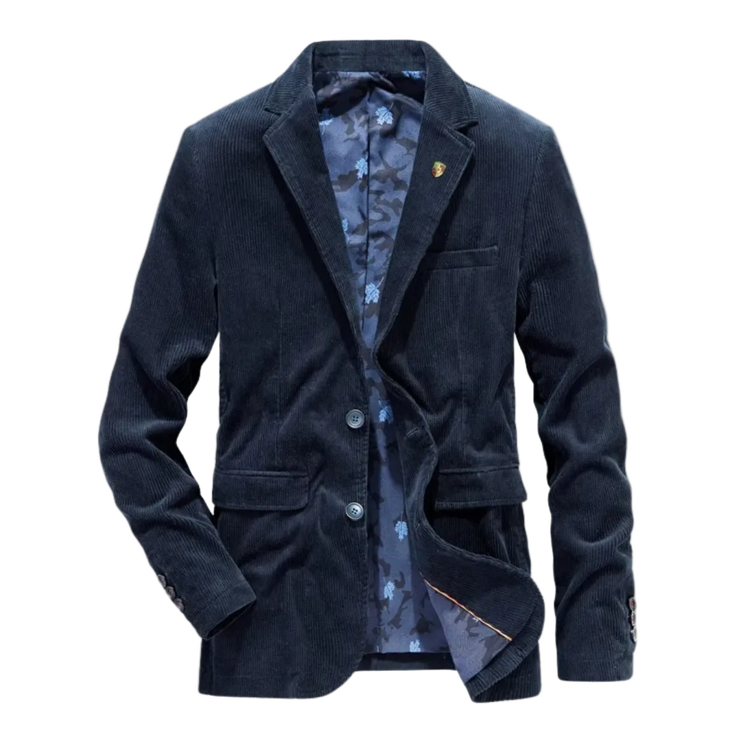 Klassischer Herren Blazer mit Ellbogenpatches für einen smart-casual Look. Perfekt als Freizeit- oder Business Blazer.