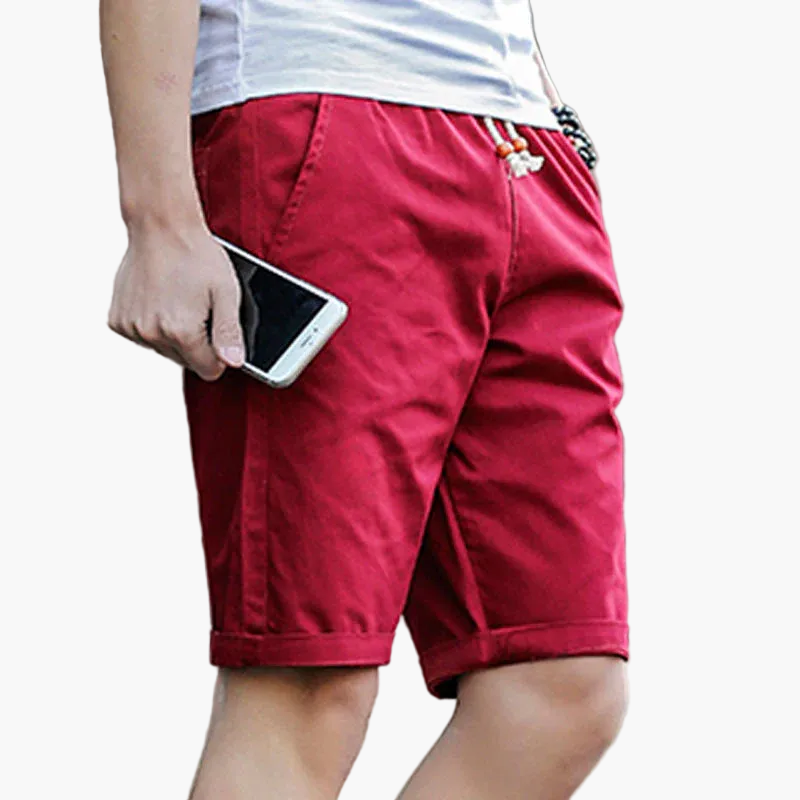 Vielseitige Herren Bermuda Shorts in Navy mit Kordelzug, als Freizeithose & Alltagshose.