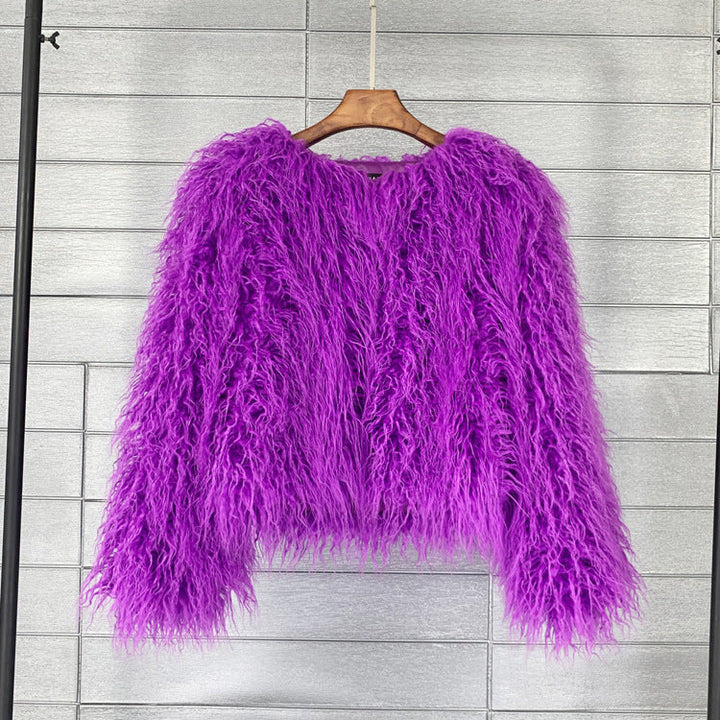 Stilvoller Damen Wintermantel Soraya, ideal für Abendmode & Freizeit. Luxuriöser Kunstpelz.