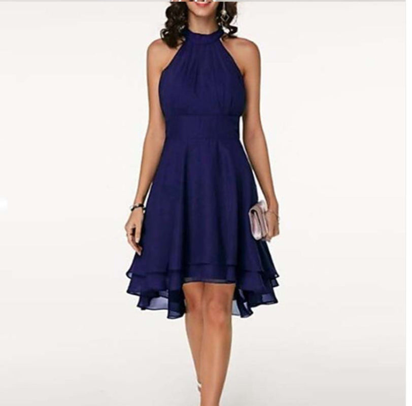Vintello Damen-Abendkleid: Elegantes Cocktailkleid mit Neckholder und modischem Stufenrock für festliche Feste.