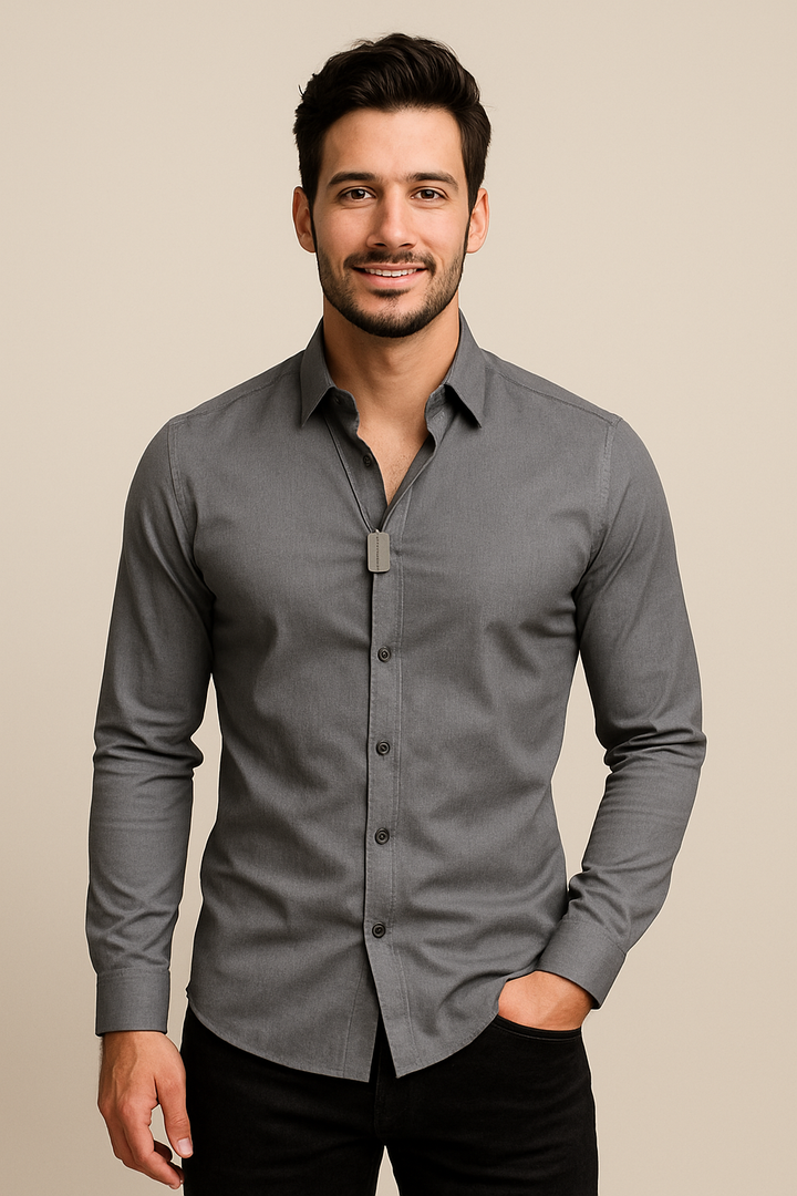 Atmungsaktives & leichtes Langarmhemd für Herren, dehnbar, modern & sommerlich.
