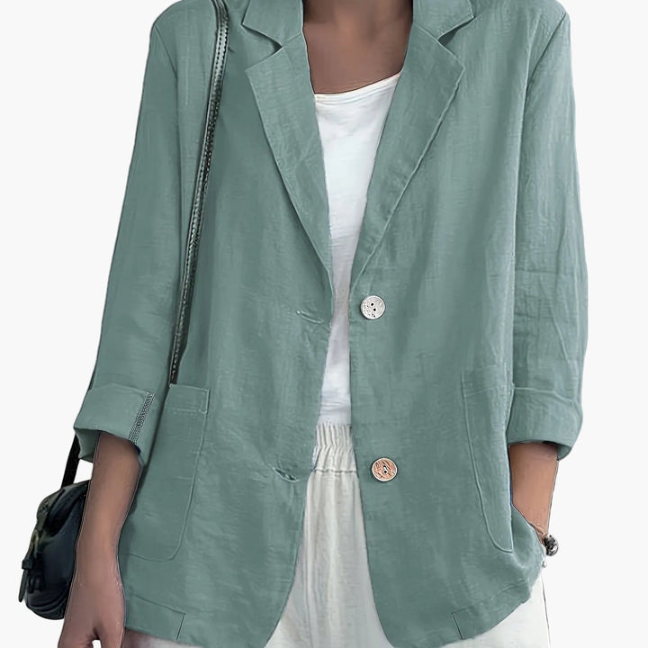 Stilvoller Damen Freizeit Blazer, 3/4 Ärmel; vielseitige Jacke für einen eleganten Alltags-Look.