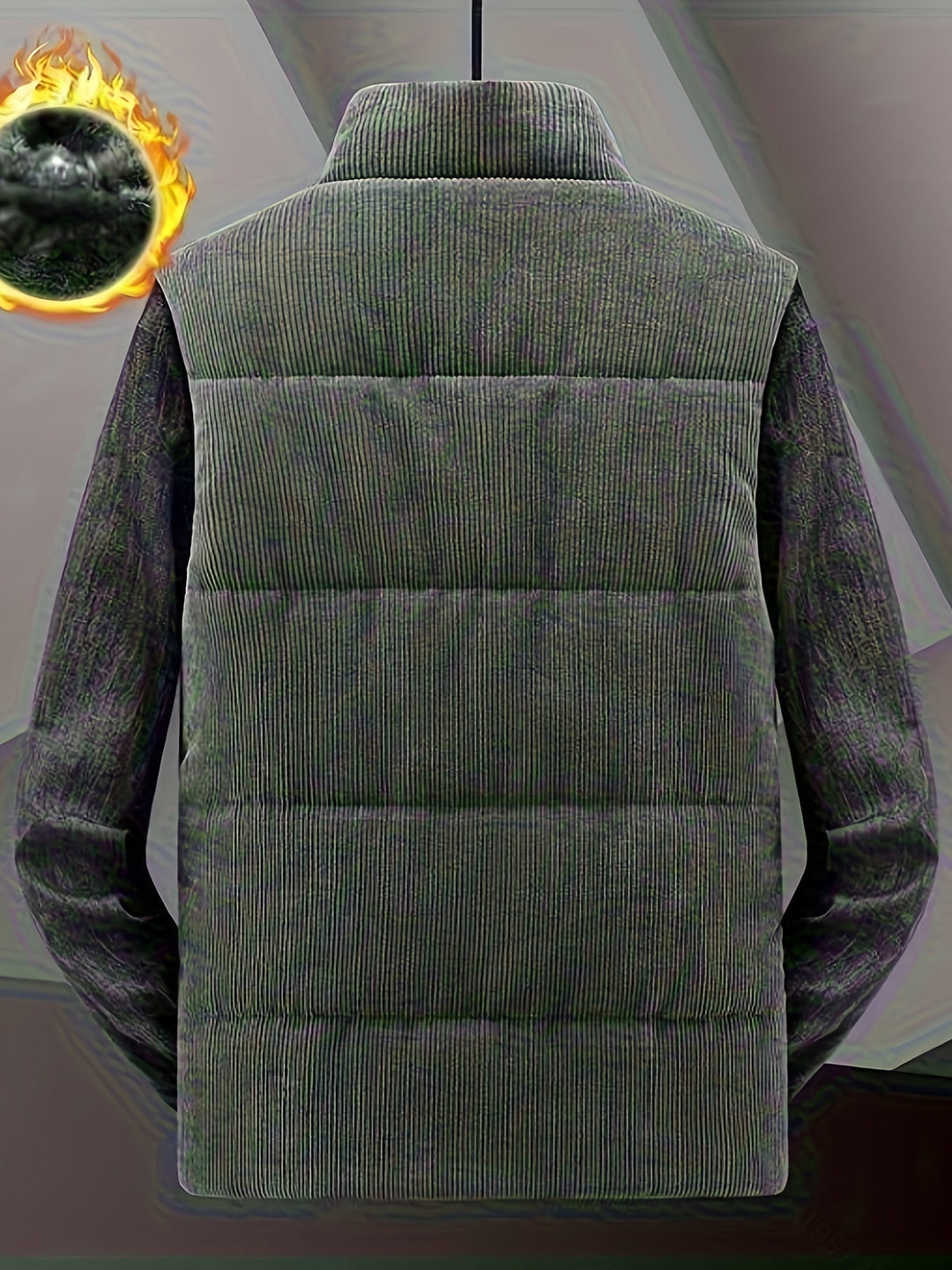 Robuste Herren Steppweste aus Cord mit praktischen Taschen und wärmendem Stehkragen für Herbstmode.