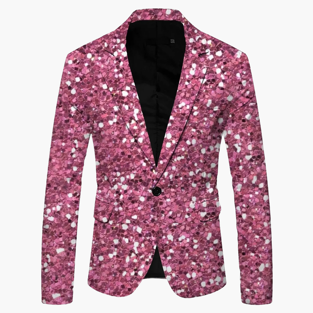 Festliches Herren Slim Fit Sakko, dunkelrot, mit Ein-Knopf Verschluss, ideal für Hochzeiten & Gala.