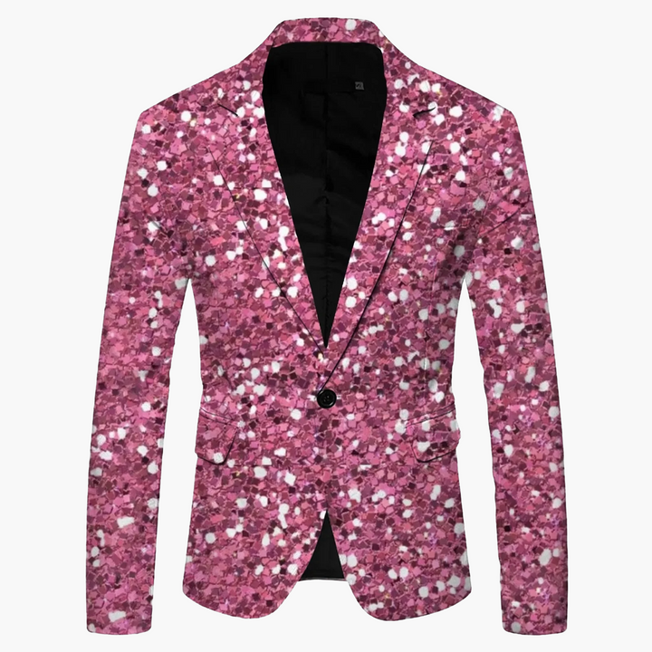 Festliches Herren Slim Fit Sakko, dunkelrot, mit Ein-Knopf Verschluss, ideal für Hochzeiten & Gala.