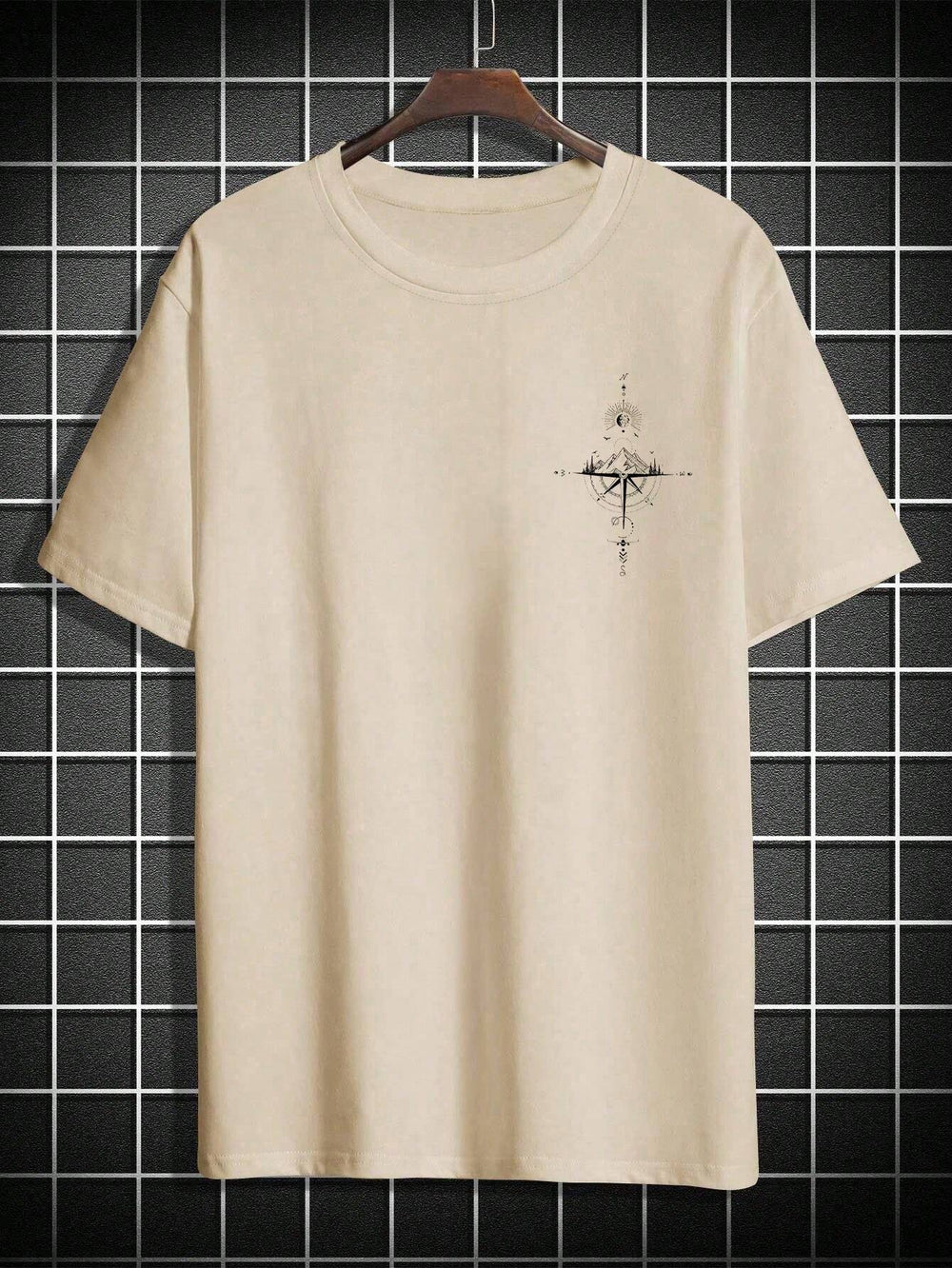 Stilvolles Herren Kurzarm T-Shirt mit "Gipfelblick" Berggrafik, bequem für Casual-Looks, Mode und sommerliche Outdoor-Aktivitäten.