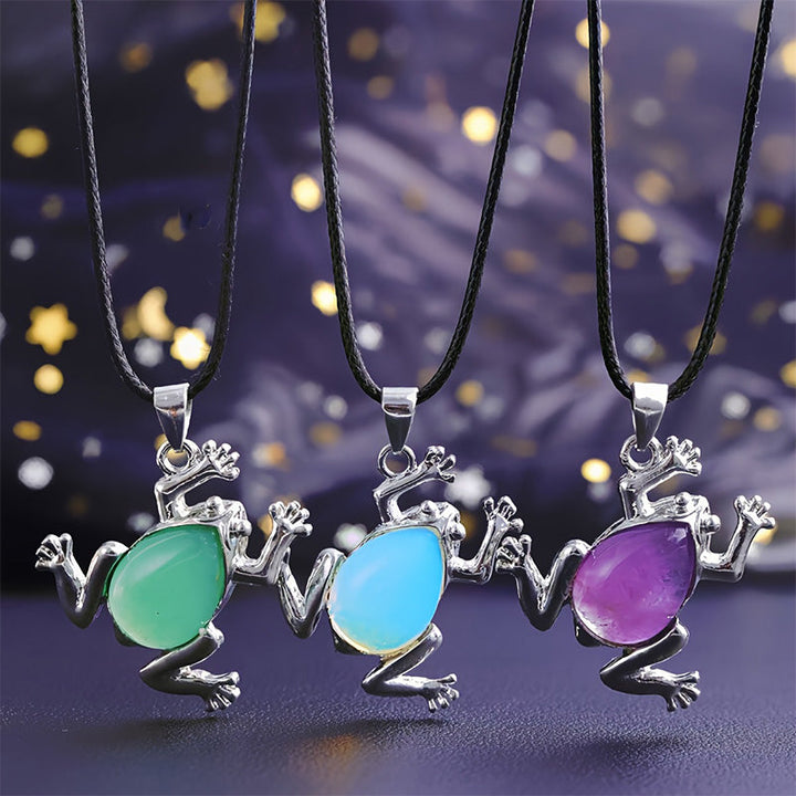 Damen Kristall-Frosch-Kette für Meditation & Transformation, ein einzigartiger spiritueller Glücksbringer.