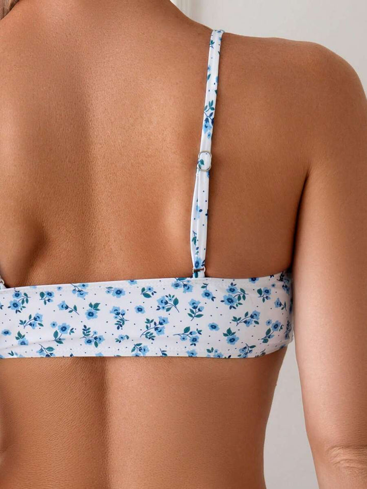 Damen Bikini High Waist floral, bügellos & dehnbar. Ideal für Pooltage & Strandurlaub.