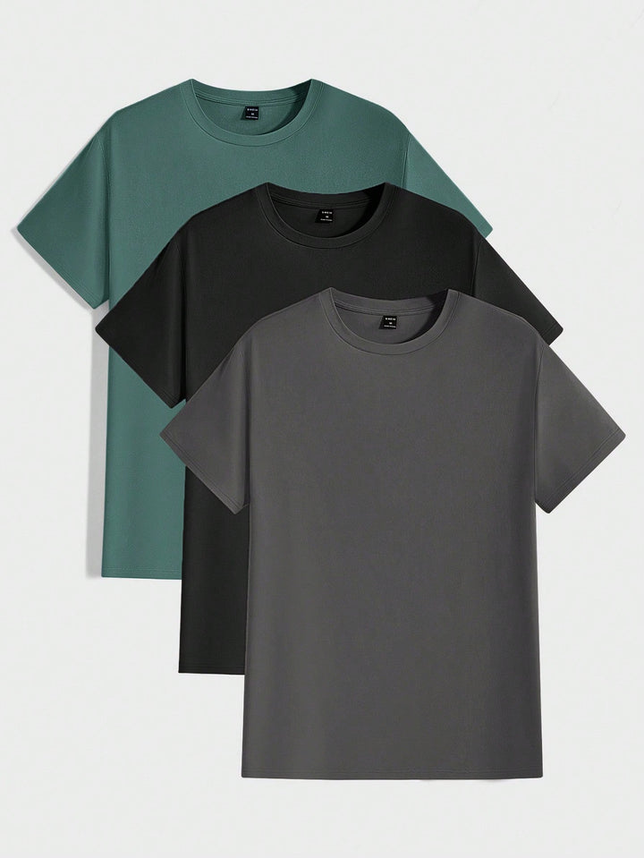 Angenehm tragbares, strukturiertes Herren Rundhals T-Shirt. Fühlt sich weich auf der Haut an, perfekt für Sommer.