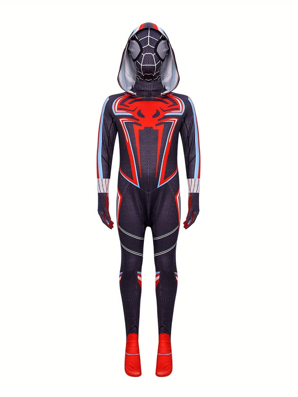 Jubelndes Kind im Superhelden Kostüm mit Cape & Maske. Perfekt für Fasching, Verkleidung & Kostümpartys.