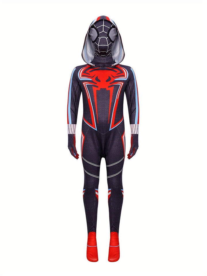 Jubelndes Kind im Superhelden Kostüm mit Cape & Maske. Perfekt für Fasching, Verkleidung & Kostümpartys.