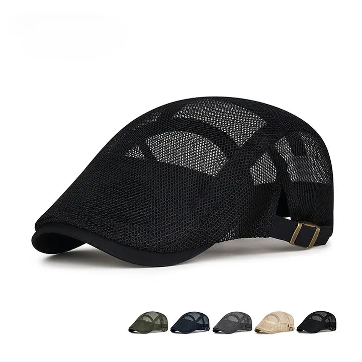 Vielseitige Herren Beckett Kappe in Schwarz. Atmungsaktive Mesh Sportkappe, verstellbar und leicht für jede Freizeit.