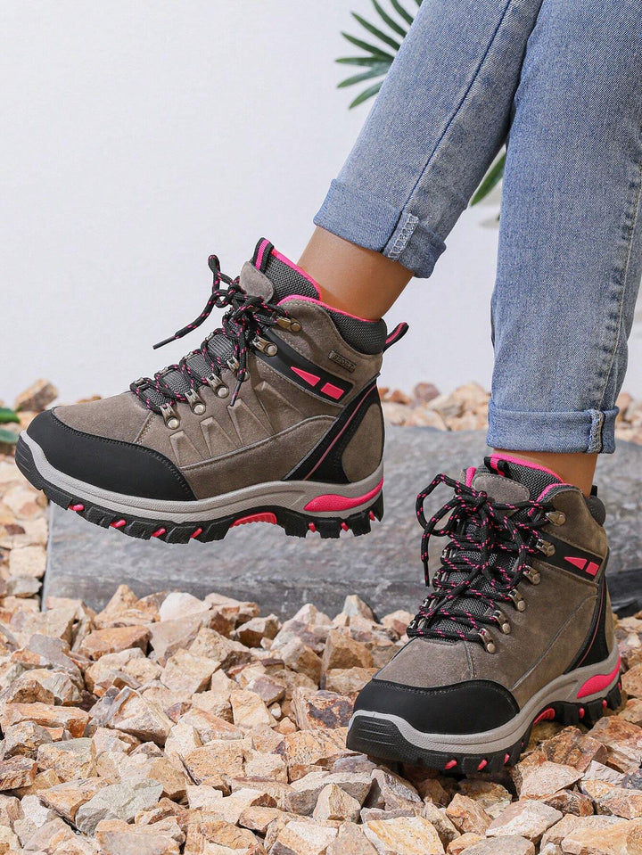 Rosa Damen Wanderschuhe, wasserdicht & rutschfest, für Trekking & Outdoor-Abenteuer geeignet.