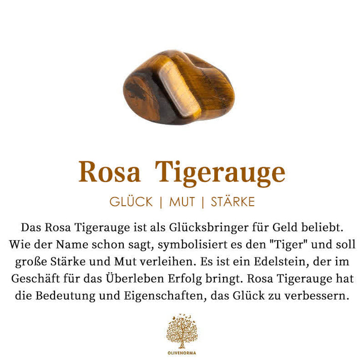 Hochwertige Herrenkette: Rosenkranz-Stil, Kreuz-Anhänger, Mix aus Tigerauge & Lapislazuli.